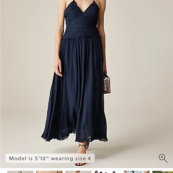Collection ruched chiffon dress J Crew NWT - Picture 2 of 8